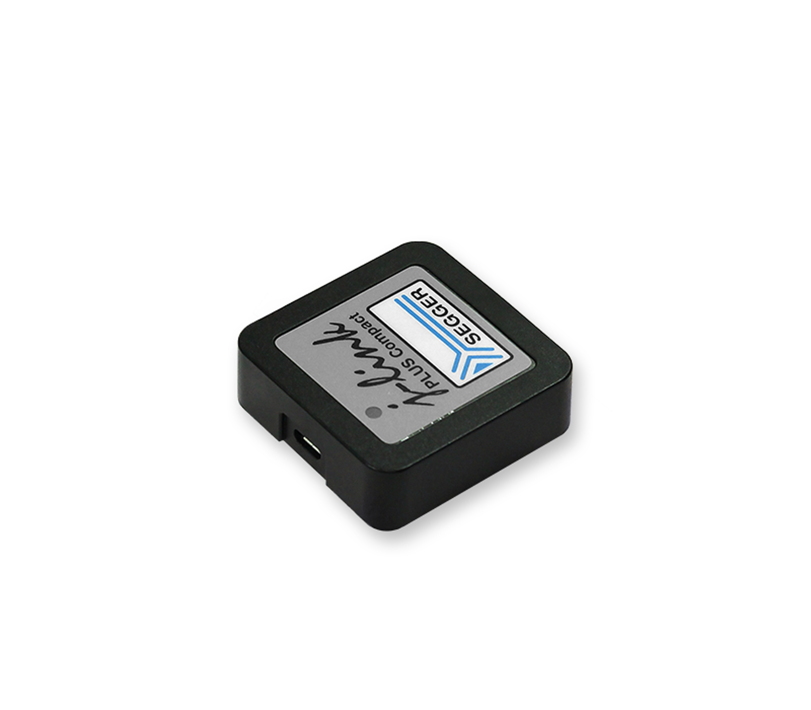 A black rectangular electronic device with a silver label featuring the Segger logo and text. The device's edges are rounded, and it has a USB port visible on one side. It is designed for programming and debugging applications in embedded systems.